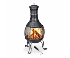Relaxdays Pilka sodo krosnelė „chiminea“