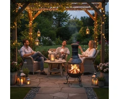 Relaxdays Pilka sodo krosnelė „chiminea“
