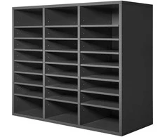 Vevor Pilkas medinis literatūros dėklas su reguliuojamomis lentynomis