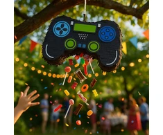 Relaxdays Piñatos rinkinys „Gamer“ – lazda ir kaukė