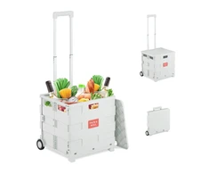 Relaxdays Pirkinių vežimėlis su dangčiu, 35 kg keliamoji galia