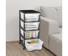 VEVOR Plastikinė laikymo vežimėlis su 4 stalčiais