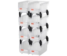 Vevor Plastikinės sandėliavimo dėžės, 8 vnt. 27,6 x 14 x 13 cm