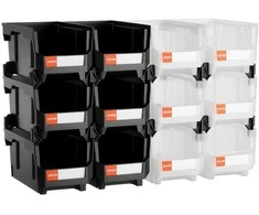 Vevor Plastikinės sandėliavimo dėžutės 37.7 x 21.5 x 18 cm
