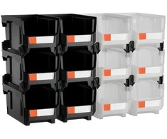 Vevor Plastikinės sandėliavimo dėžutės 37.7 x 21.5 x 18 cm