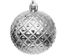 Christmas Decoration Plastikiniai sidabriniai kalėdiniai burbulai 6 cm