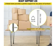 VEVOR Plieninės plauktuotos stalo kojos 101,6 cm
