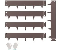 VEVOR Plieninis kraštovaizdžio apvadas 5 vnt 99 x 13 cm rudas