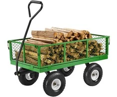 Vevor Plieninis sodo vežimėlis 408 kg talpos