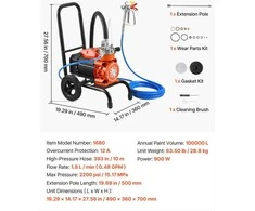 VEVOR Pneumatinis dažų purkštuvas su vežimėliu 900 W