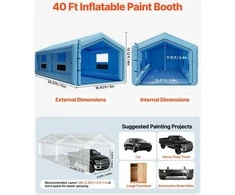 Vevor Pripučiamas dažymo paviljonas, 12 x 5 x 4 m