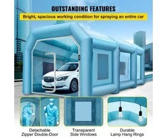 Vevor Pripučiama dažymo palapinė 9 x 6 x 4 m su filtru ir 2 ventiliatoriais