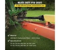 Vevor PTO velenas su 1-3/8" x 6 šlicais