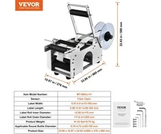 Vevor Pusiau automatinė etikečių klijavimo mašina