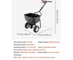 VEVOR Rankinis skleidėjas su tinkleliu, 27,2kg talpa