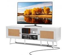 TV staliukas Vevor Rataninė televizoriaus spintelė 65" TV su lizdu