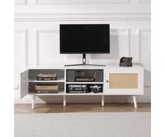 TV staliukas Vevor Rataninė televizoriaus spintelė 65" TV su lizdu