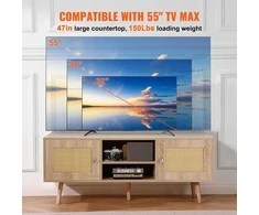 TV staliukas Vevor Rataninė TV spintelė, 55 colių televizoriui