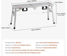 VEVOR Reguliuojamas aukštos kopėčios platforma 180 kg