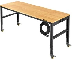 Vevor Reguliuojamas darbo stalas su ratukais, 155 x 51 cm