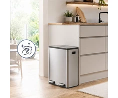 Relaxdays 2x30L nerūdijančio plieno šiukšliadėžė