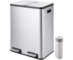 Relaxdays 2x30L nerūdijančio plieno šiukšliadėžė