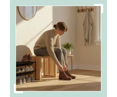 Relaxdays Minimalistinis bambukinis suoliukas