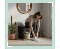 Relaxdays Minimalistinis bambukinis suoliukas