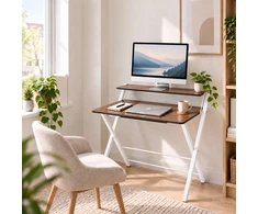 Relaxdays Sulankstomas rašomasis stalas su monitoriaus stovu