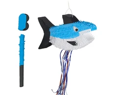 Relaxdays Ryklio piñata su lazda ir kauke