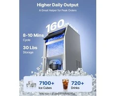 Šaldytuvas Vevor Ledų gamintojas su LED ekranu, 73 kg per parą