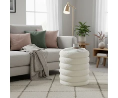 Relaxdays Sandėliavimo pufas iš teddy audinio