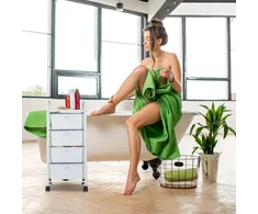 Relaxdays Sandėliavimo vežimėlis su 4 stalčiais