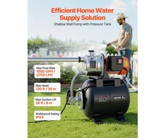 VEVOR Seklios gręžinio siurblys su slėgio indu 1 HP