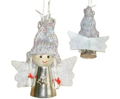 Saska Christmas sidabrinis kalėdinis angeliukas 7 cm