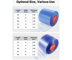 Vevor Skaidrios PVC juostų užuolaidos 30.8 m x 30.5 cm