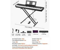 Vevor Skaitmeninis pianinas su svertinėmis klavišais, 88 klavišai