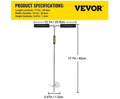 Vevor Smėlio inkaras plaukimui – 90 cm nerūdijančio plieno spiralė, su nuimamu rankenos kotu ir elastinga fiksavimo guma (skirta iki 7kg / 2 200 kg apkrovai)