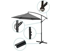 Saska Garden Sodo skėtis 300 cm pilkas antracitas