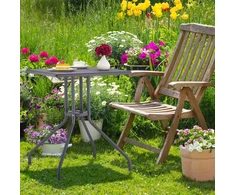 Relaxdays Sodo stalas pilko rotango stiliaus