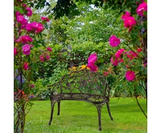 Relaxdays Sodo suoliukas su rožių ornamentais