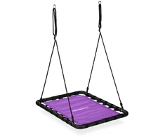 Relaxdays Stačiakampės formos lizdinės sūpynės, violetinės
