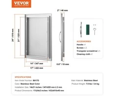 VEVOR stainless steel virtuvės lauko durys