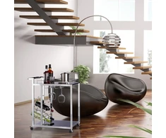 Relaxdays Stiklinis serviravimo vežimėlis