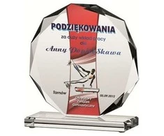 Stiklinis trofėjus su spalvota spauda
