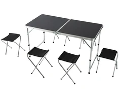 Relaxdays Stovyklavimo stalas ir 4 taburetės