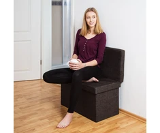 Relaxdays Sulankstoma daiktadėžė-pufas su atlošu L