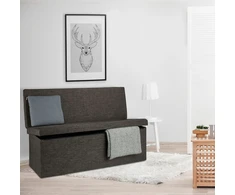 Relaxdays Sulankstoma daiktadėžė-pufas su atlošu XL
