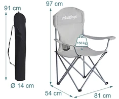 Relaxdays Sulankstoma kempingo kėdė, 2 vnt. rinkinys