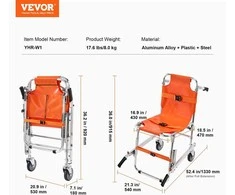 Vevor sulankstoma nešiojama evakuacijos kėdė laiptais